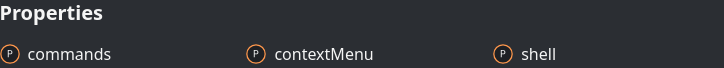 Screenshot showing the properties of the Application class.